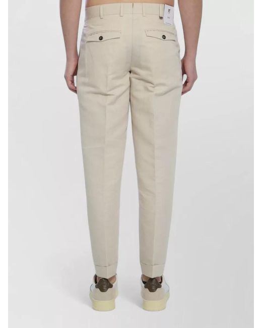 PT Torino Natural Linen Straight-Leg Mid-Rise Tailored Trousers for men