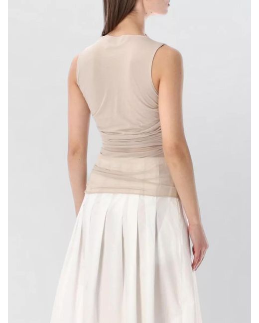 Soeur Multicolor Draped Sleeveless Boat Neck Blouse