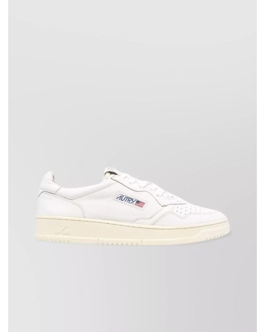 Autry White Leather Low-Top Sneakers for men