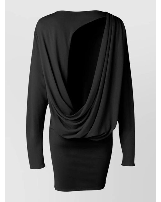Jacquemus Black Draped Cutout Mini Dress