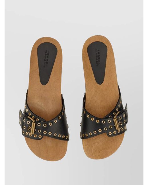 Isabel Marant Brown Leather Clogs