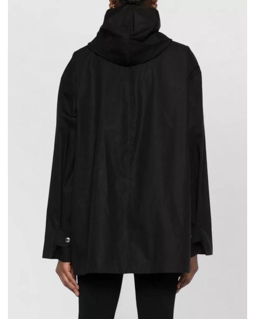 Totême Black Cotton Hooded Blouson Jacket Short Sleeves