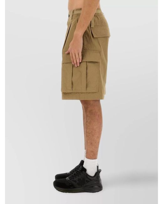 DSquared² Natural Cargo Bermuda Shorts With Multiple Pockets for men
