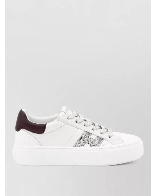 Hogan White Leather Low-Top Sneakers