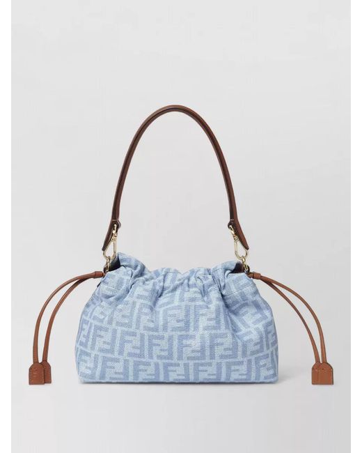 Fendi Blue Mamma Baguette Bucket Bag Adjustable Strap