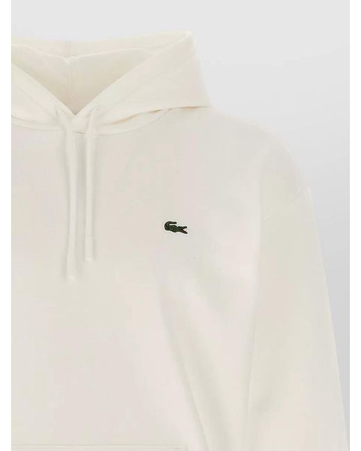 Lacoste Natural Hooded Sweatshirt Logo Detail Front Pocket for men