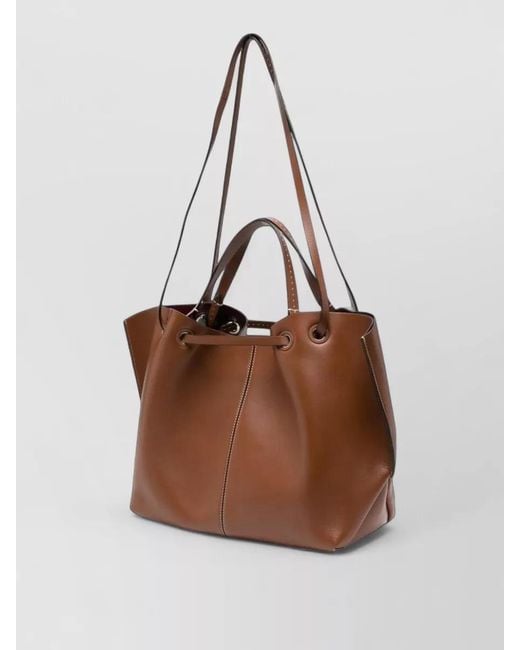 Max Mara Brown Leather Bucket Bag