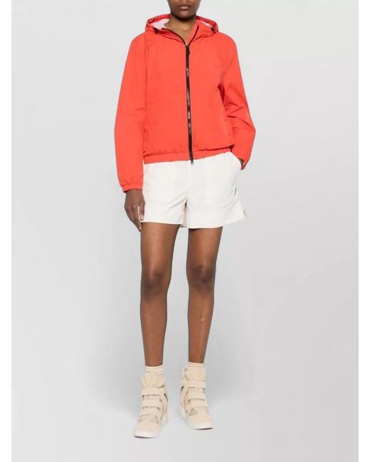 Peuterey Red Nigle Hooded Blouson Jacket Elasticated Cuffs Hem
