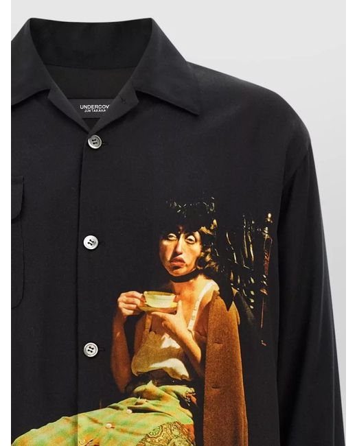 Undercover Black Printed Bowling Shirt for men
