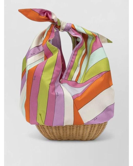 Emilio Pucci Pink Silk Picnic Small Tote Bag