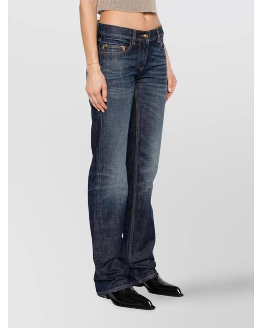 Palm Angels Blue Denim Straight-Leg Jeans