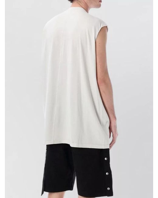 Rick Owens White Cotton Sleeveless Long Tank Top for men