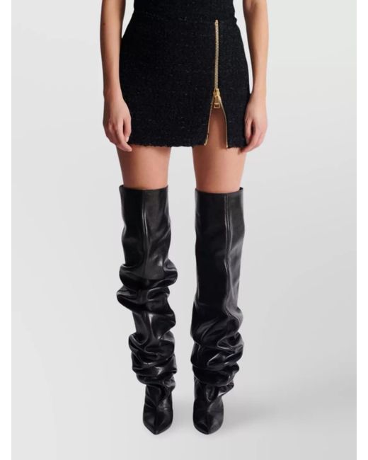 Balmain Black Tweed Mini Skirt