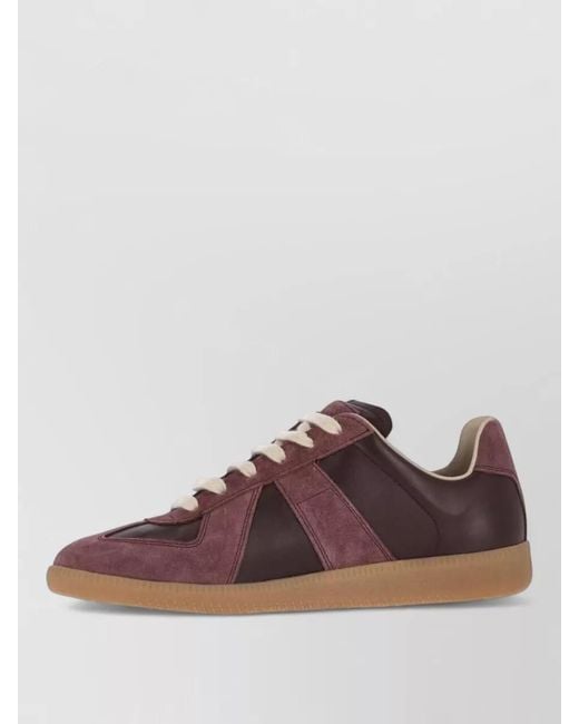 Maison Margiela Brown Lace Up Shoes Suede Leather Mix Breathable for men