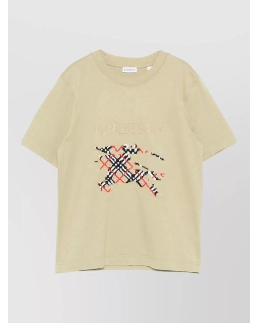 Burberry Natural Ribbed Cotton T-Shirt