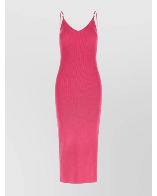 Versace Pink Knit Midi Dress