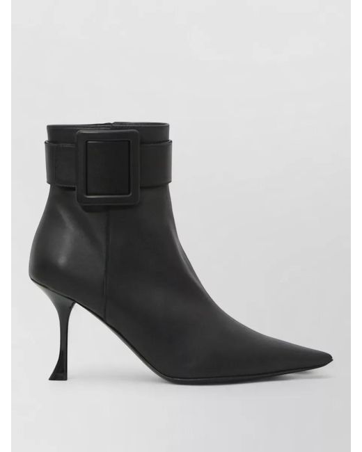 Roger Vivier Black Leather Ankle Boots