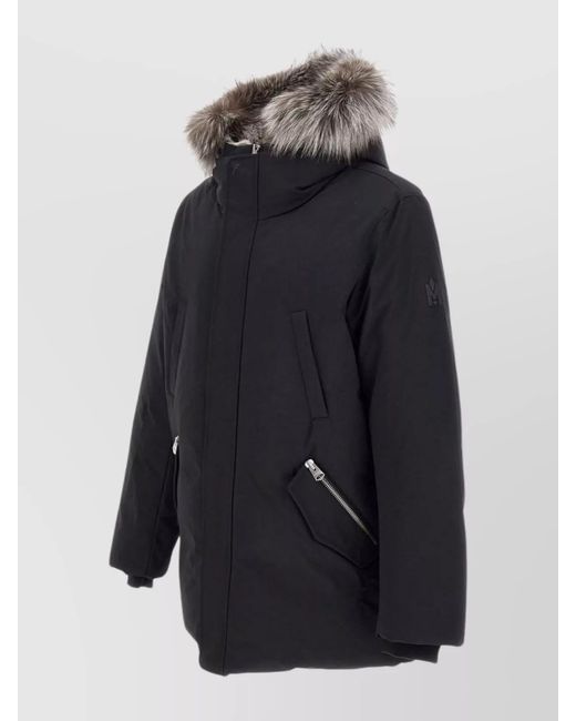 Mackage Blue Leather Trimmed Down Parka for men