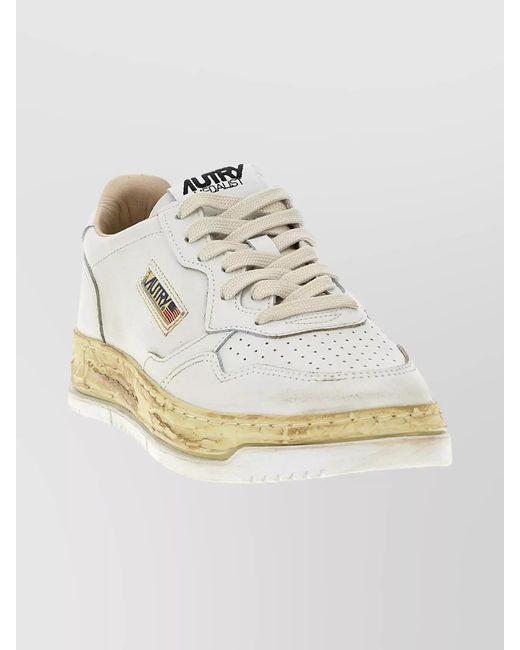 Autry White Leather Low-Top Sneakers for men