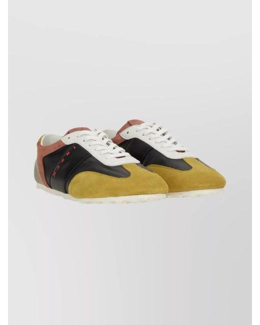 Marni Metallic Leather Low-Top Sneakers for men