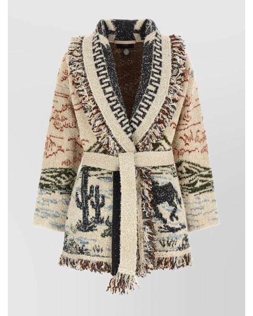 Alanui White 'Signature' Knit Cardigan Featuring Fringe