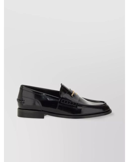 Alexander Wang Women's Black Shiny Round Toe Loafers