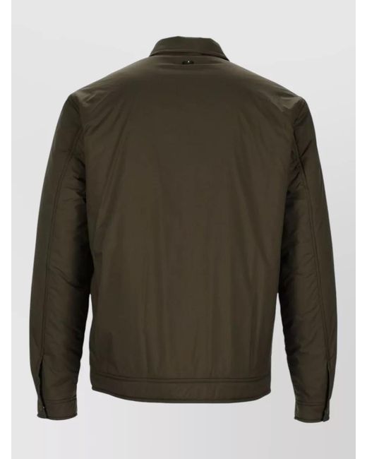 Herno Green Collared Jacket Long Sleeves Front Pockets for men