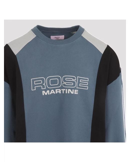 Martine Rose Blue Color Block Crew Neck Long Sleeve Sweatshirt for men