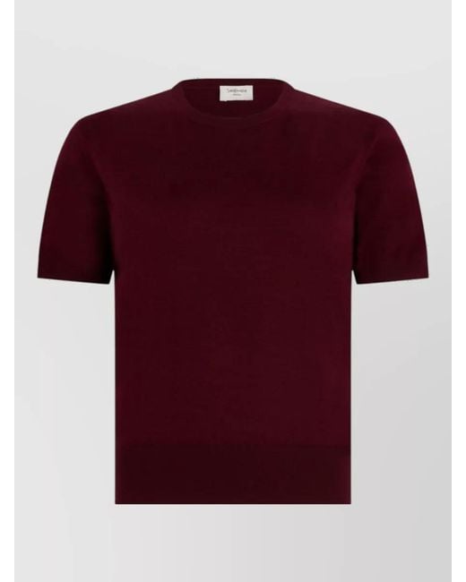 Saint Laurent Red Wool Short-Sleeve T-Shirt