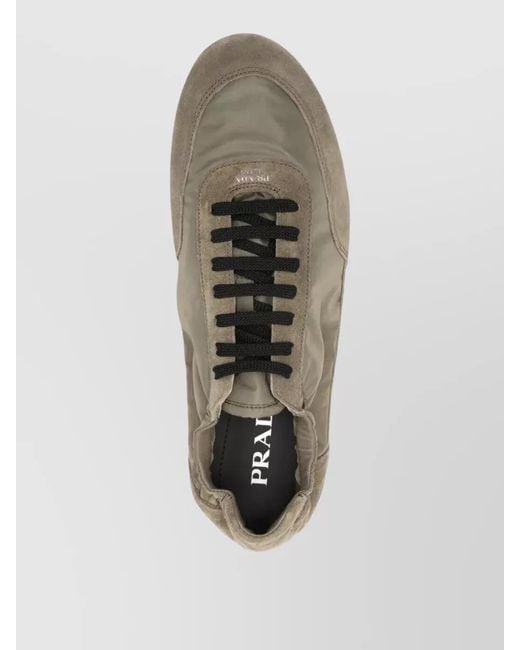 Prada Multicolor Re Nylon Suede Elastic Low Top Sneakers for men