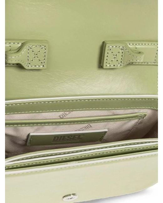 DIESEL White Shoulder Bag Smooth Finish Adjustable Strap
