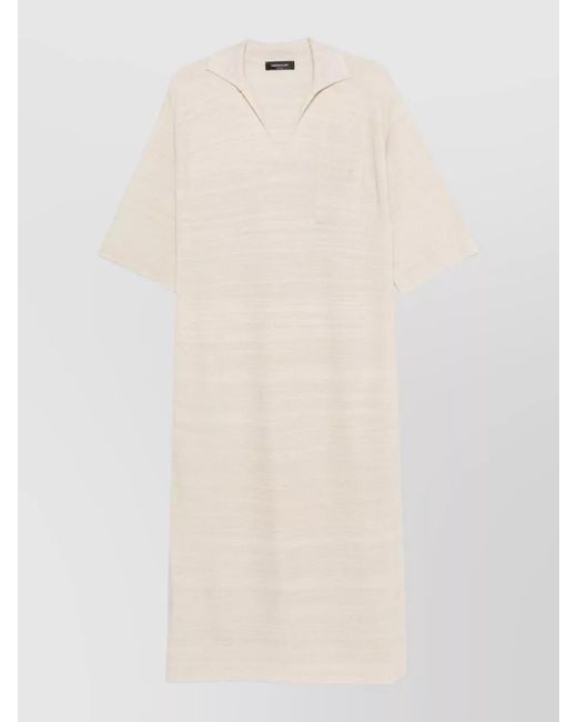 Fabiana Filippi White Striped Maxi Shirt Dress