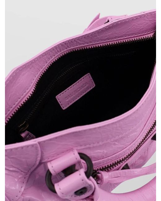Balenciaga Pink Leather City Mini Crossbody Bag