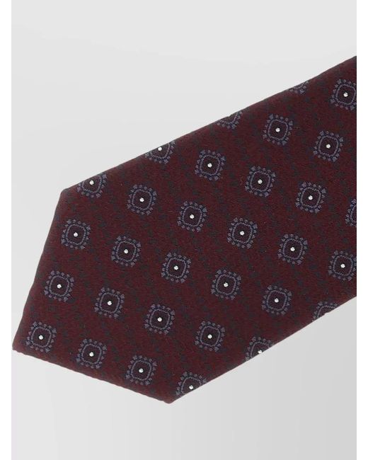 Brunello Cucinelli Purple Chevron Texture Silk Tie Pointed Tip for men