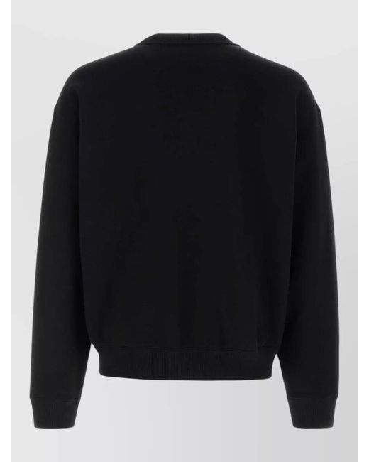 Jil Sander Black Cotton Sweatshirt Cuff Detail And Hem for men