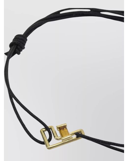 Aliita Metallic Letter F Charm Bracelet On Cord