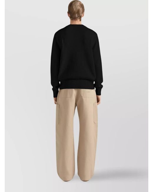 Givenchy Black Ribbed Crew Neck Sweater for men