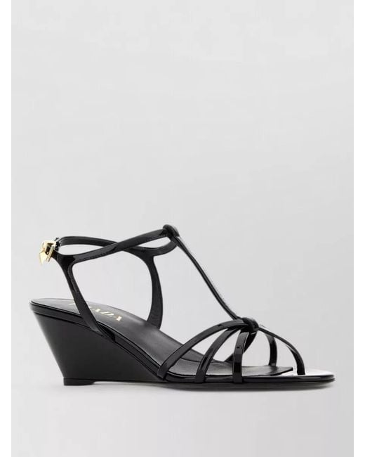 Prada Multicolor Leather Sandals Wedge Heel Open Toe
