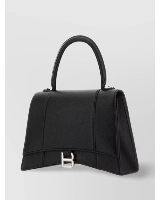 Balenciaga Black Hourglass Leather Shoulder Bag