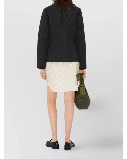 Burberry Black Quilted Nylon Jacket Check Lining