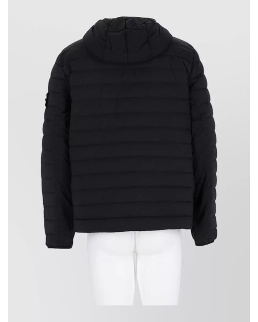 Stone Island Blue Hooded Coat Long Sleeves Regular Fit for men