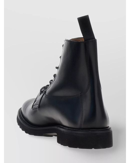 Tricker's Black Leather Ankle Boots for men