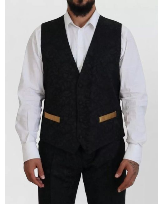 Dolce & Gabbana Black Silk Slim-Fit Tuxedo Suit for men