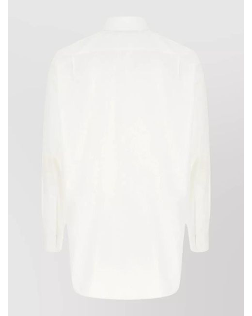 Moschino White Poplin Shirt Floral Design Long Sleeves for men