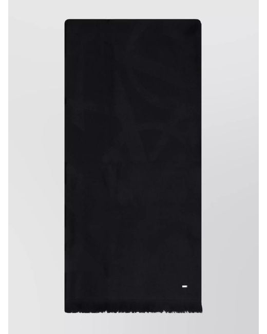 Saint Laurent Black Wool Jacquard Logo Scarf