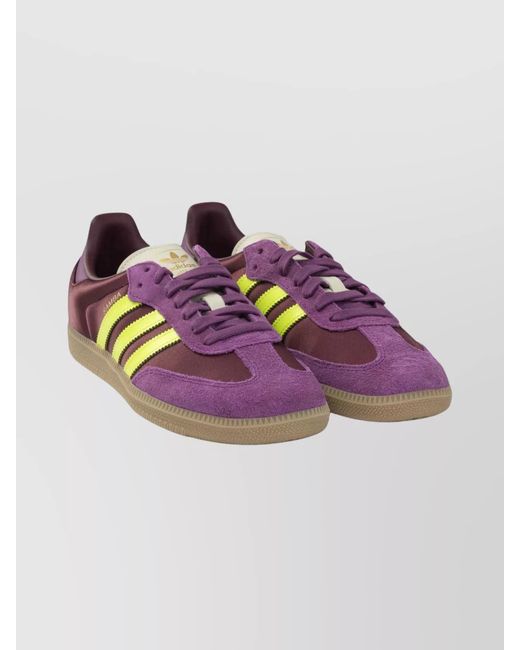 Adidas Originals Purple Leather Low-Top Sneakers for men