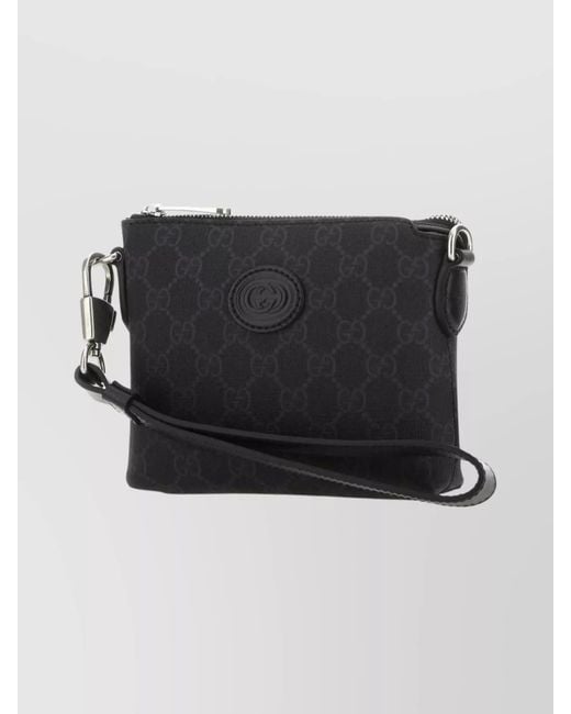 Gucci Black Monogram Fabric Clutch Bag for men