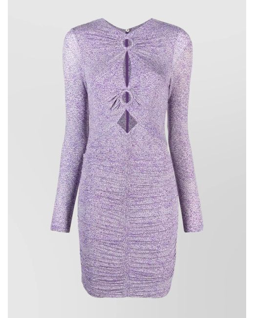 Isabel Marant Purple Mini Dress With Keyhole And Ruched
