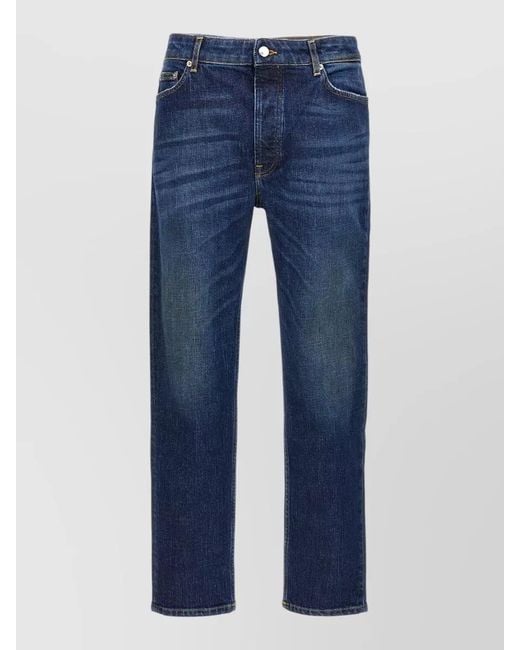 Department 5 Blue Chunky Jeans Belt Loops Contrast Stitching for men