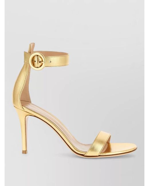 Gianvito Rossi Metallic Leather Portofino Sandals